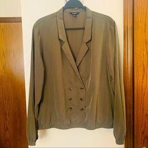 Express Double Breasted Collared Suede Blouse NWOT Size XL